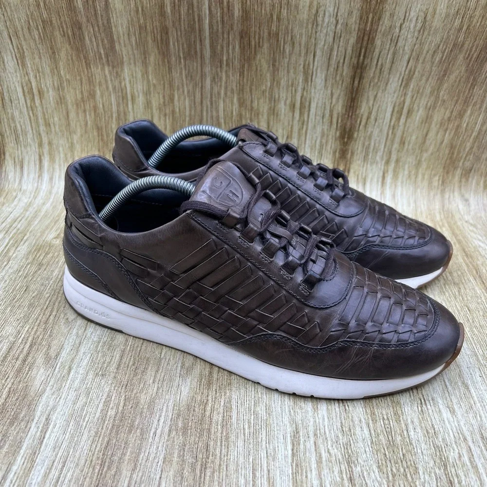 Cole Haan GrandPrø Huarache Men's Size 10 Brown Woven Leather Sneakers C27268‎